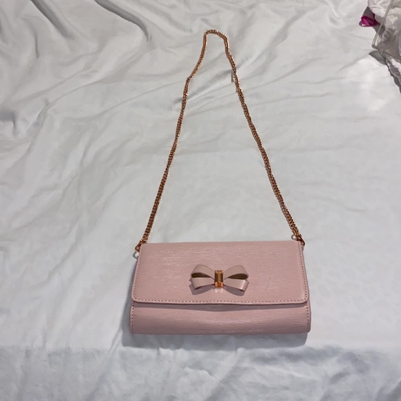 Ted Baker Light Pink Purse Clutch With Rose Gold Chain - Picture 5 of 8
